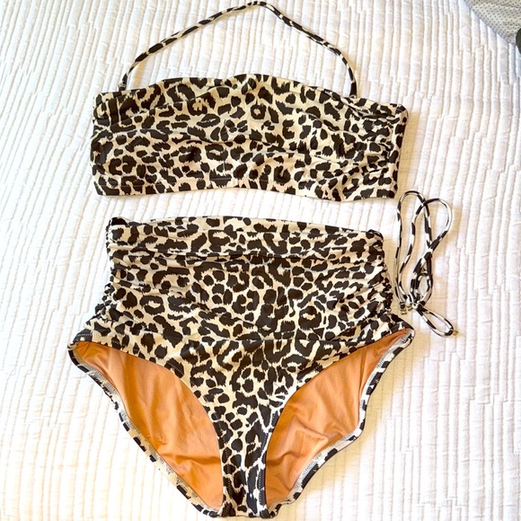 J. Crew Leopard Ruched Bikini Set - Picture 2 of 2
